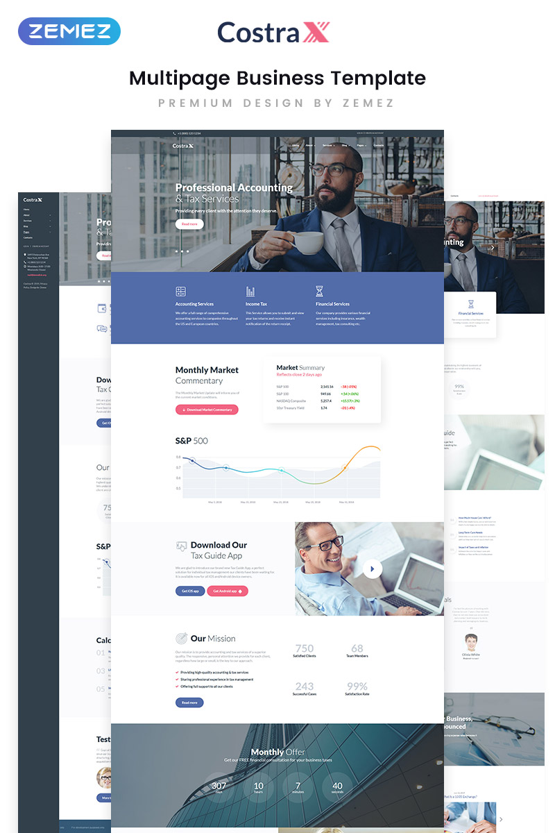 Costrax - Accounting Services Modern Multipage HTML5 Website Template