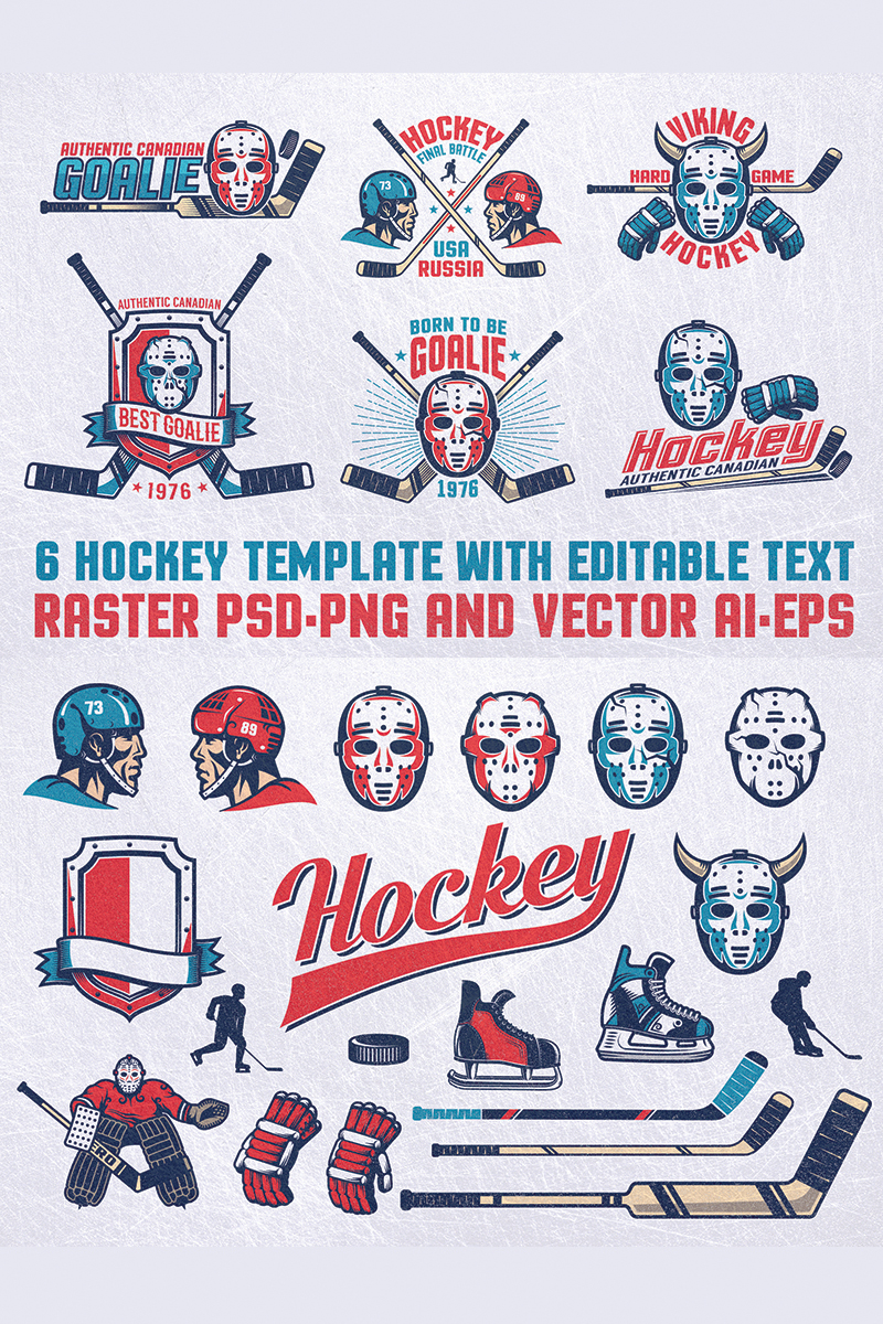 Hockey Emblem Retro Bundle - Illustration