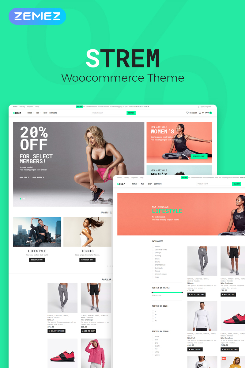 Strem - Sports Store ECommerce Minimal Elementor WooCommerce Theme