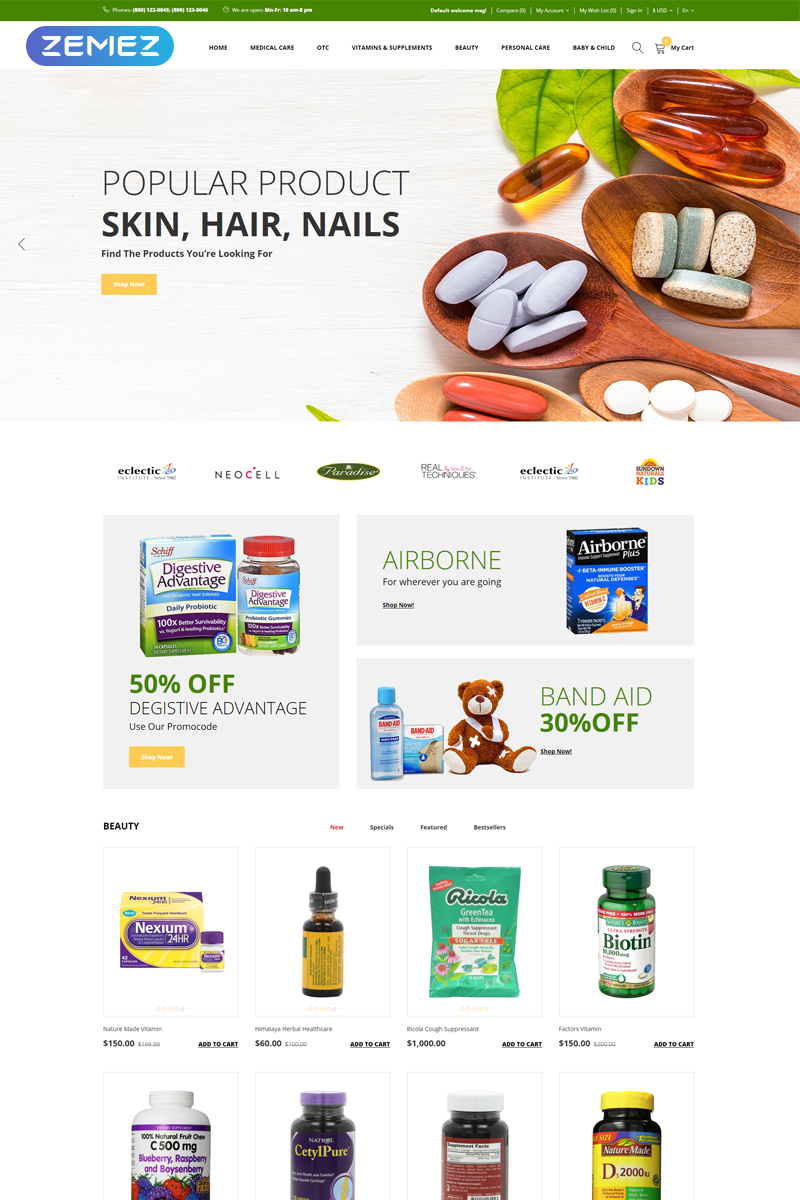 +Plus - Medical & Healthcare Clean OpenCart Template