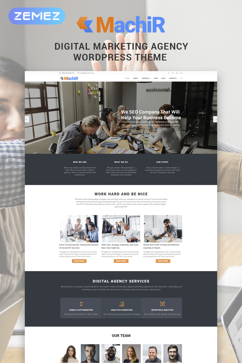 Machir - Digital Marketing Agency Multipurpose Modern WordPress Elementor Theme