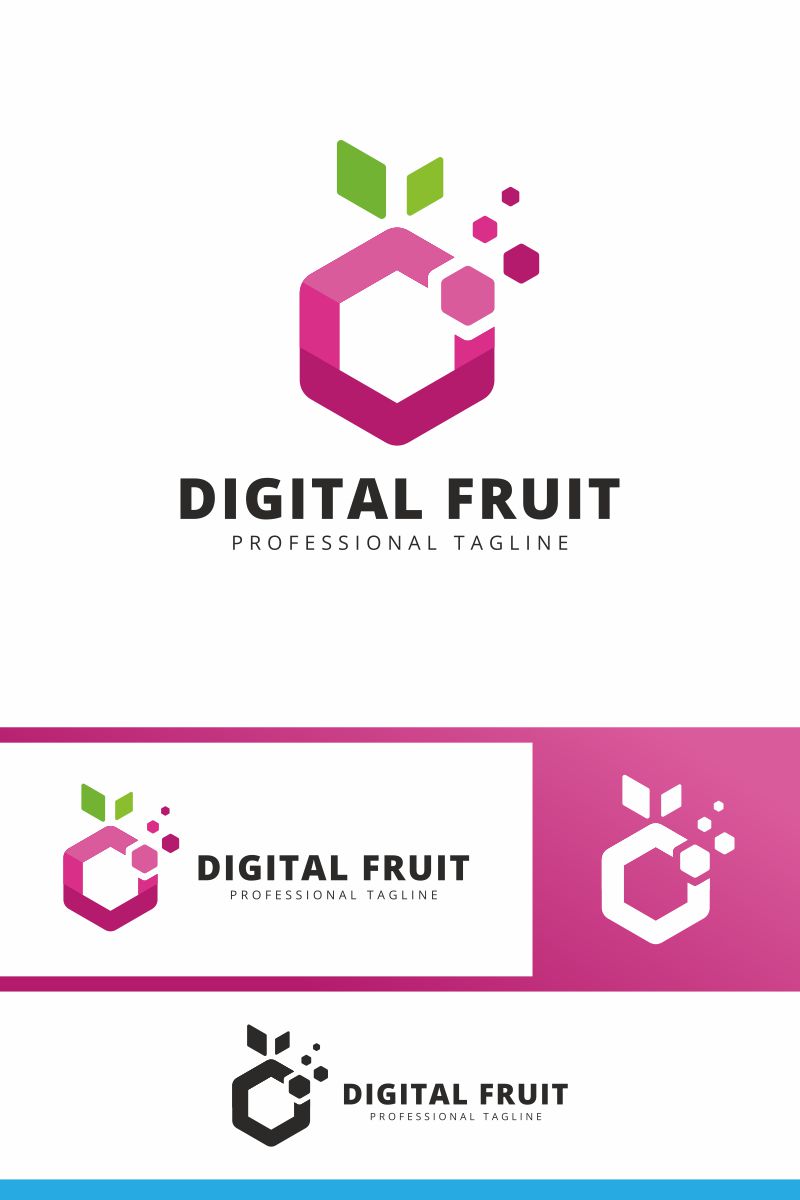 Digital Fruit Logo Template