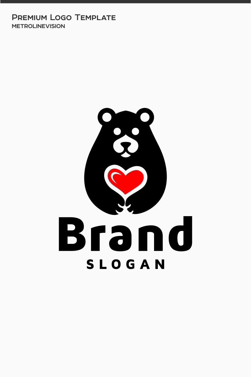 Bear Heart Logo Template