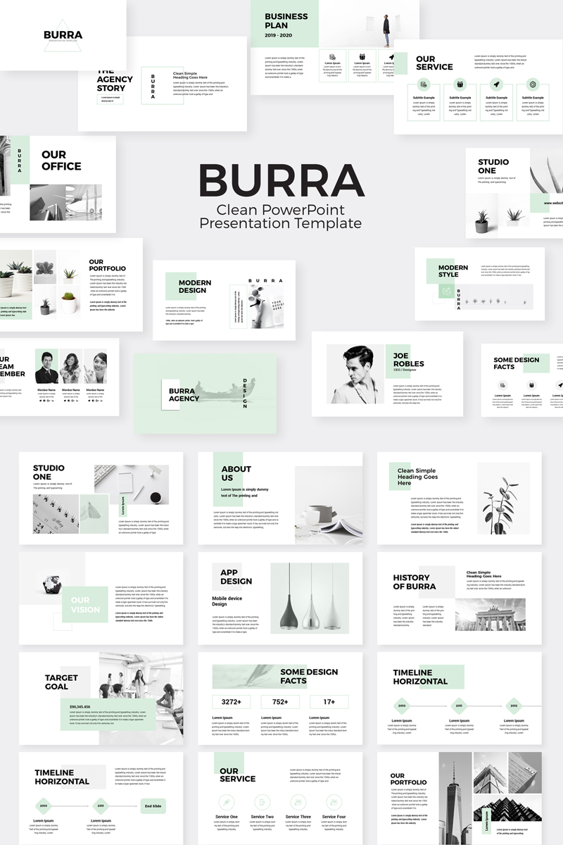 Burra Clean Simple Presentation PowerPoint template