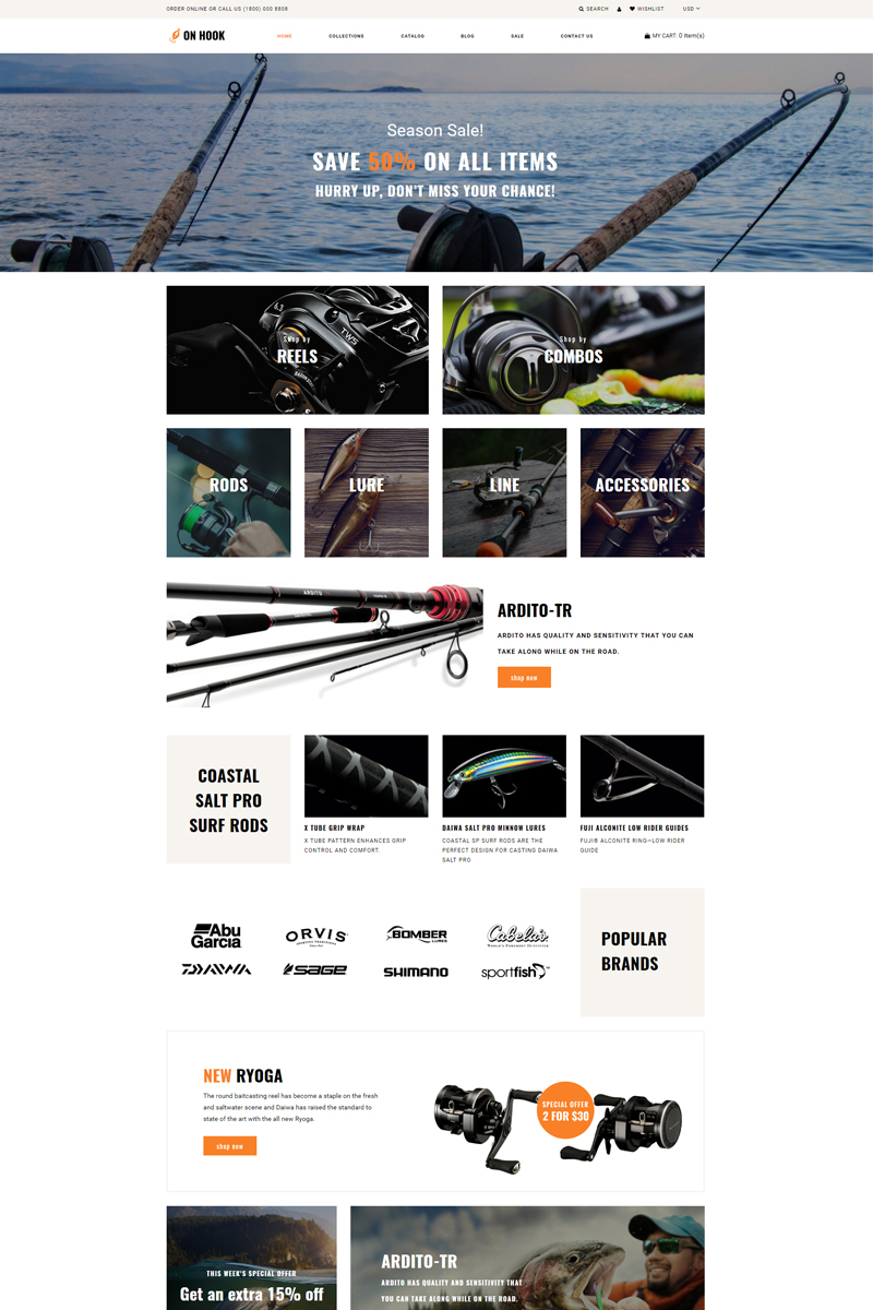 On Hook - Fishing Multipage Clean Shopify Theme