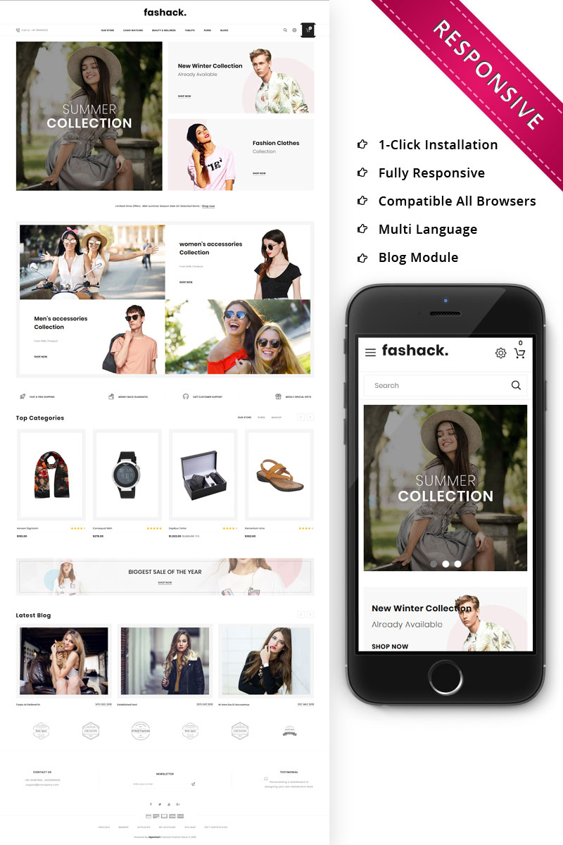 Fashack - The Fashion Store Responsive OpenCart Template