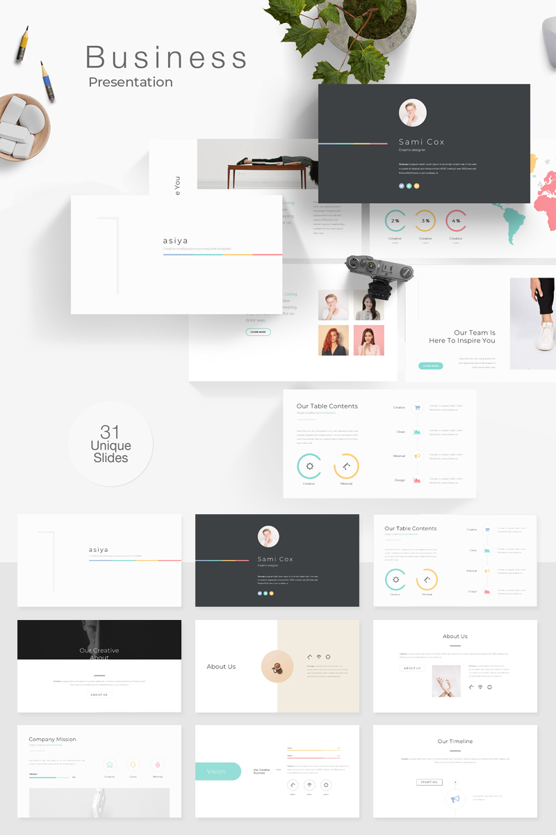 Colorful & Clean Minimal PowerPoint template