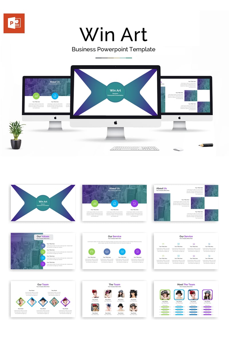 Win Art Business Presentation PowerPoint template