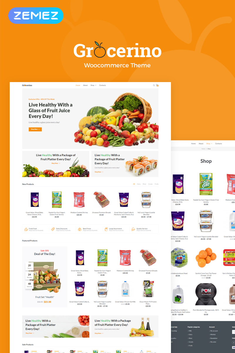 Grocerino - Grocery Store WooCommerce Theme