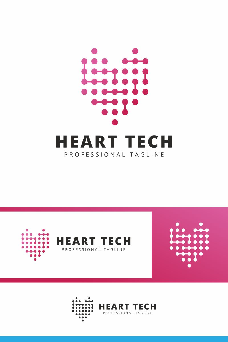 Heart Digital Logo Template