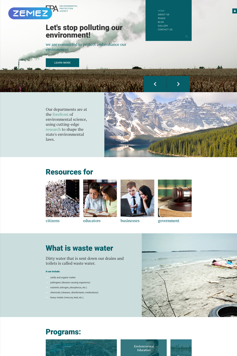 EPA - Environmental Creative Website Template