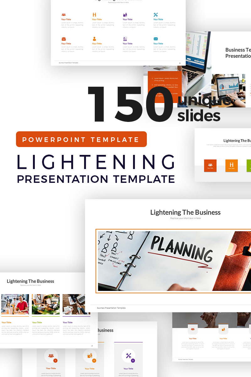 Lightening of Business Presentation PowerPoint template