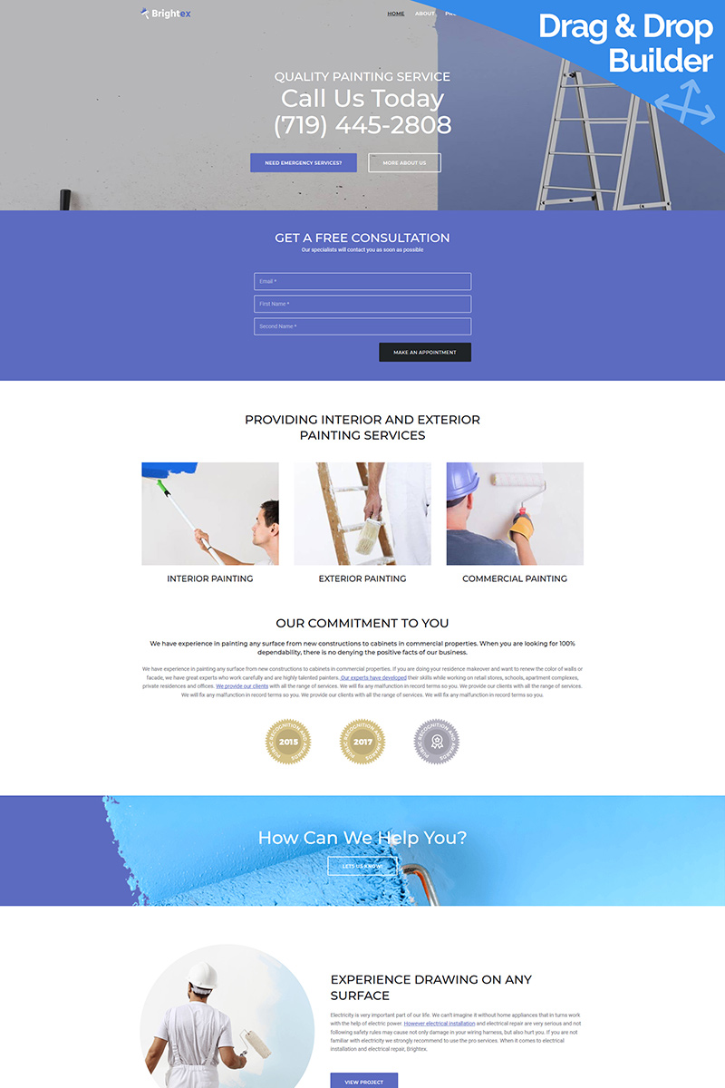 Brightex - Painting Services Moto CMS 3 Template