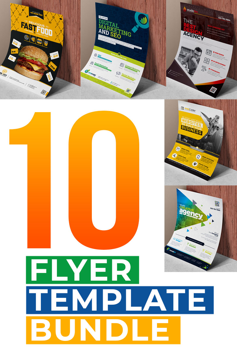 Flyer Template Bundle | 10 Flyer Design - Corporate Identity Template