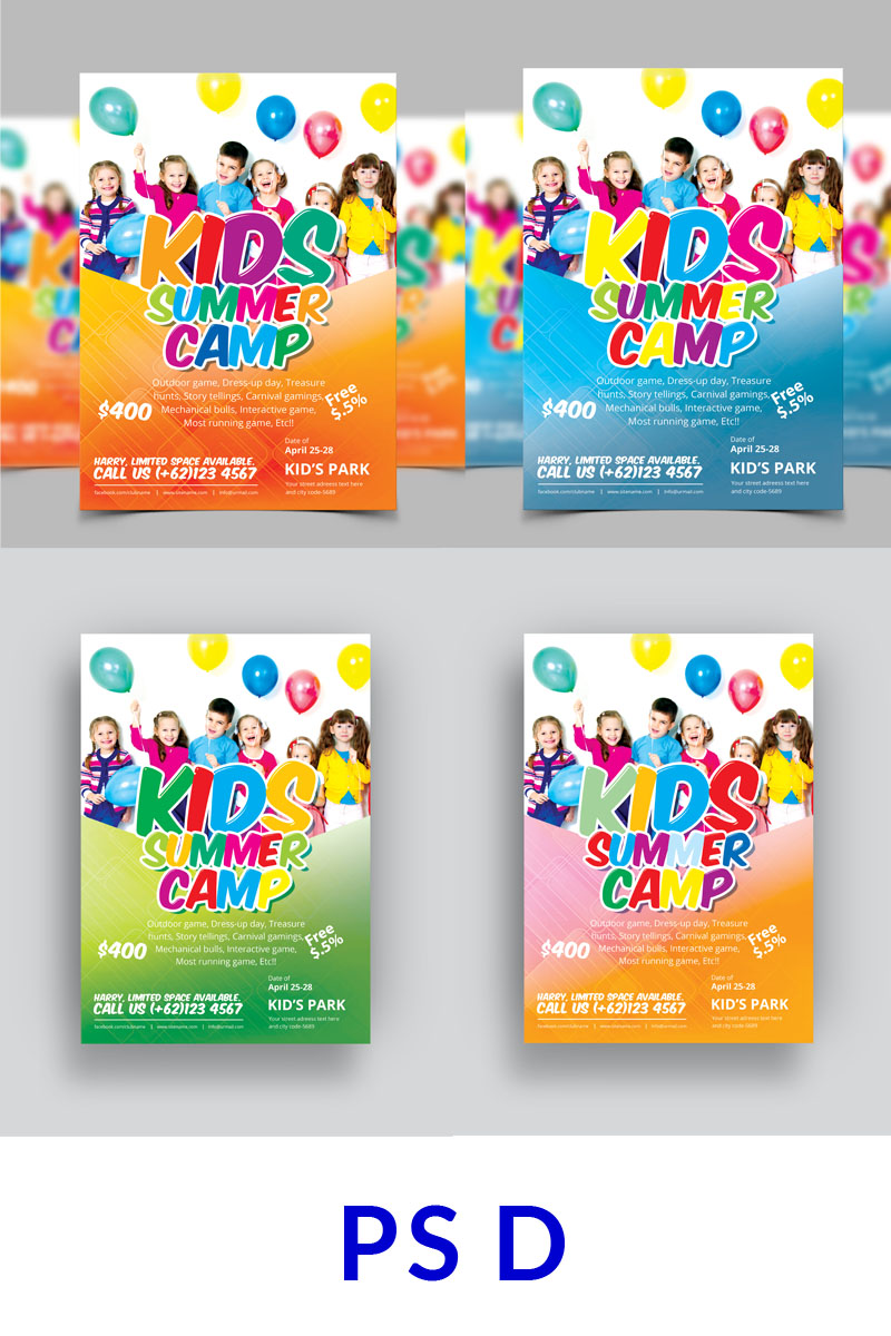 4 Kids Summer Camp Flyer - Corporate Identity Template
