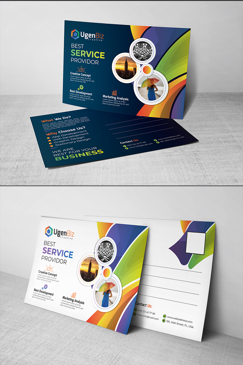 Rainbow Stylish Post Card - Corporate Identity Template