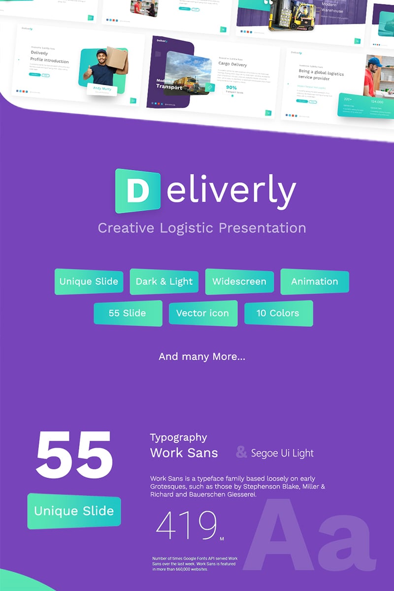 Deliverly - Logistic PowerPoint template