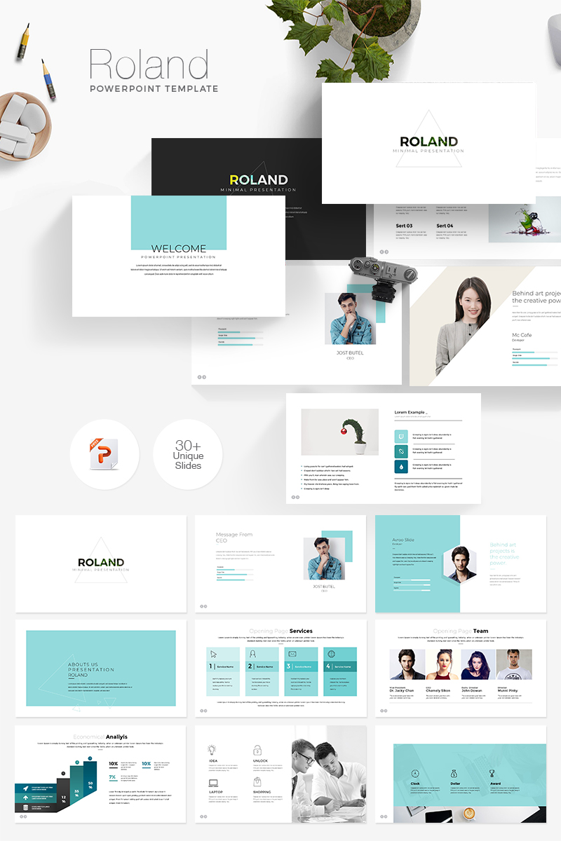 Roland Minimal Presentation PowerPoint template