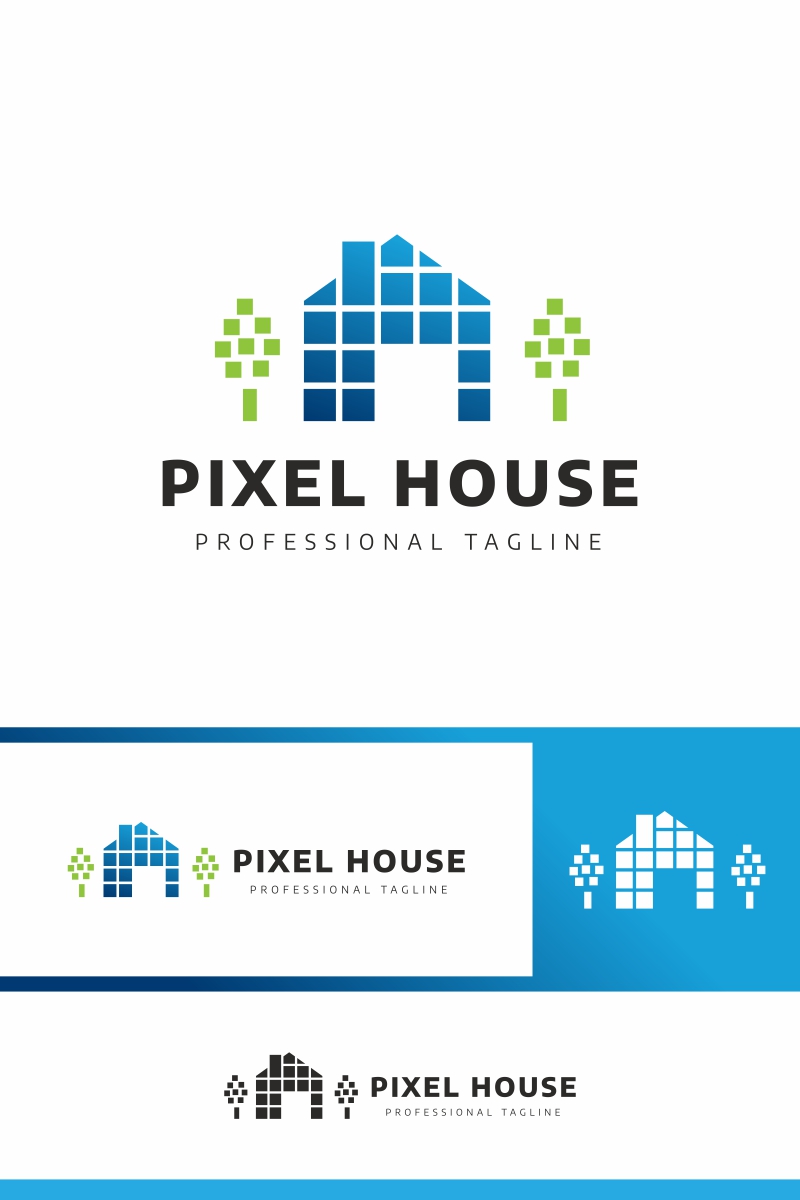 House Pixel Logo Template