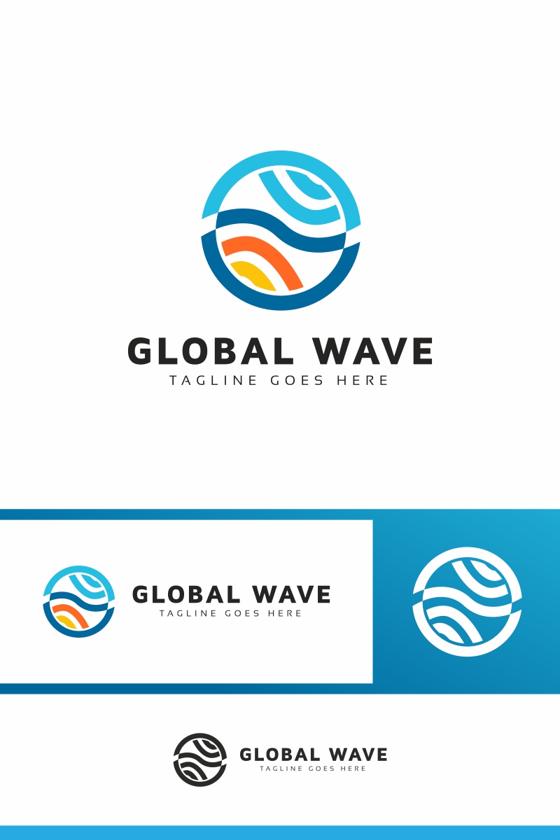 Global Wave Logo Template