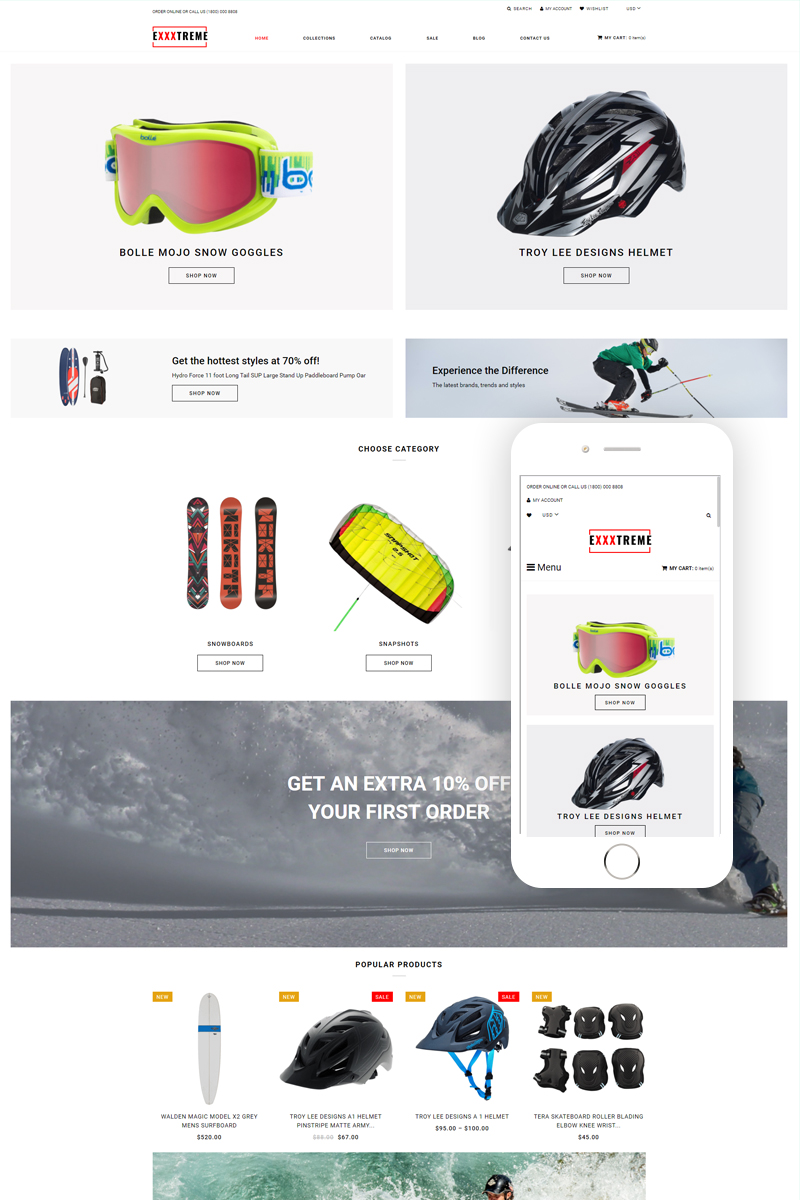 Exxxtreme - Extreme Sports E-commerce Clean Shopify Theme
