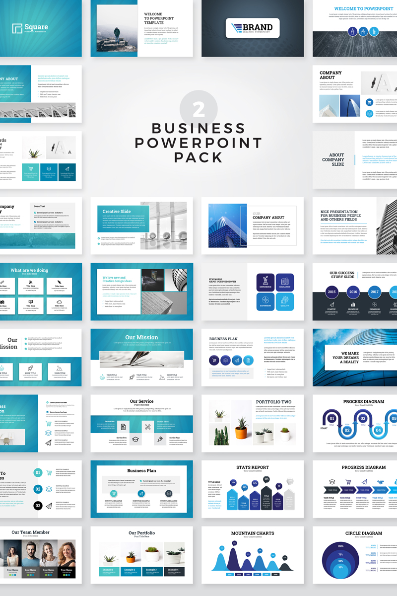 Clean Business Presentation Pack PowerPoint template