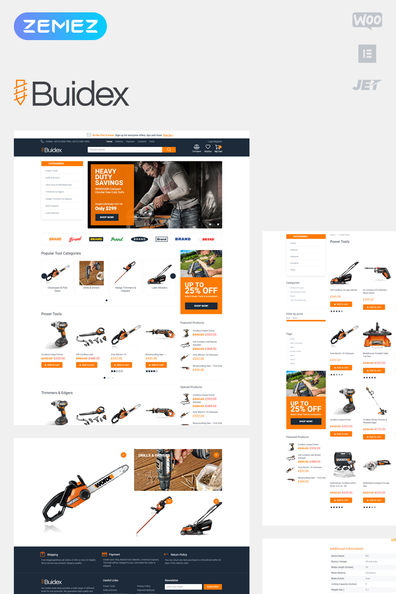 Buidex - Tools ECommerce Classic Elementor WooCommerce Theme