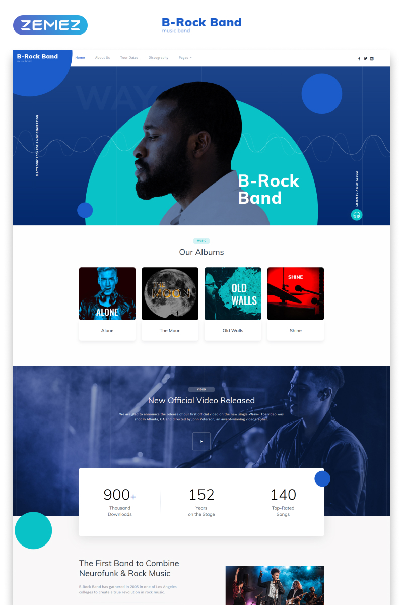B-Rock Band - Music Band Multipage Creative HTML Website Template