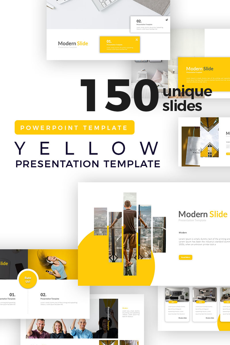 Yellow Modern Presentation PowerPoint template