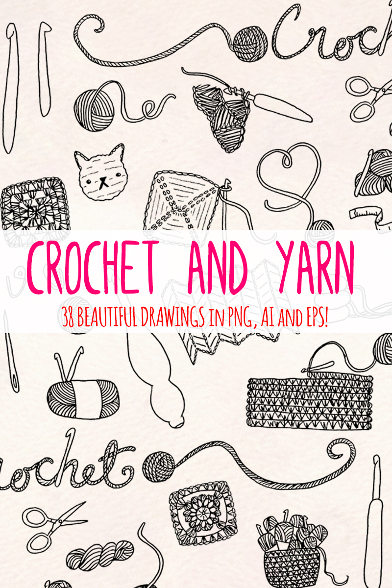 33 Crochet and Yarn Themed - Illustration