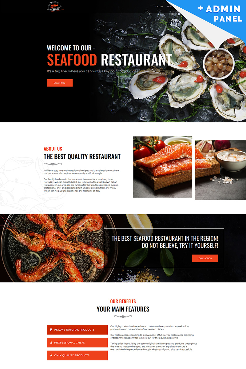 Seafood - Restaurant Landing Page Template