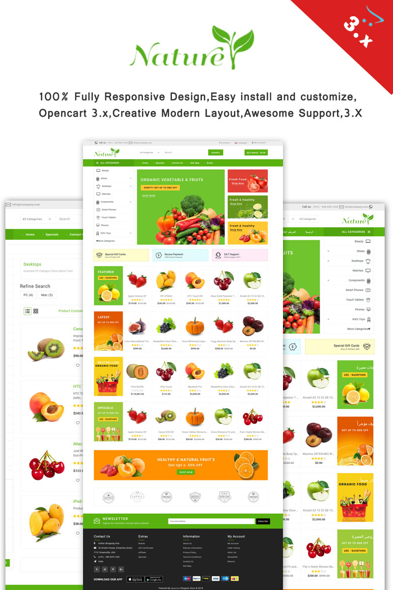 Nature - Organic, Grocery & Farm Food OpenCart Template