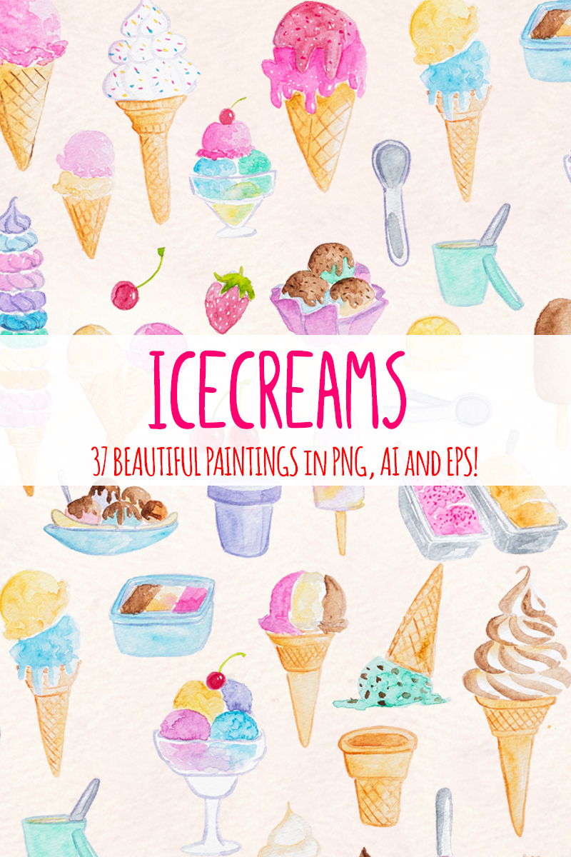 37 Icecream and Summer Snack - Illustration