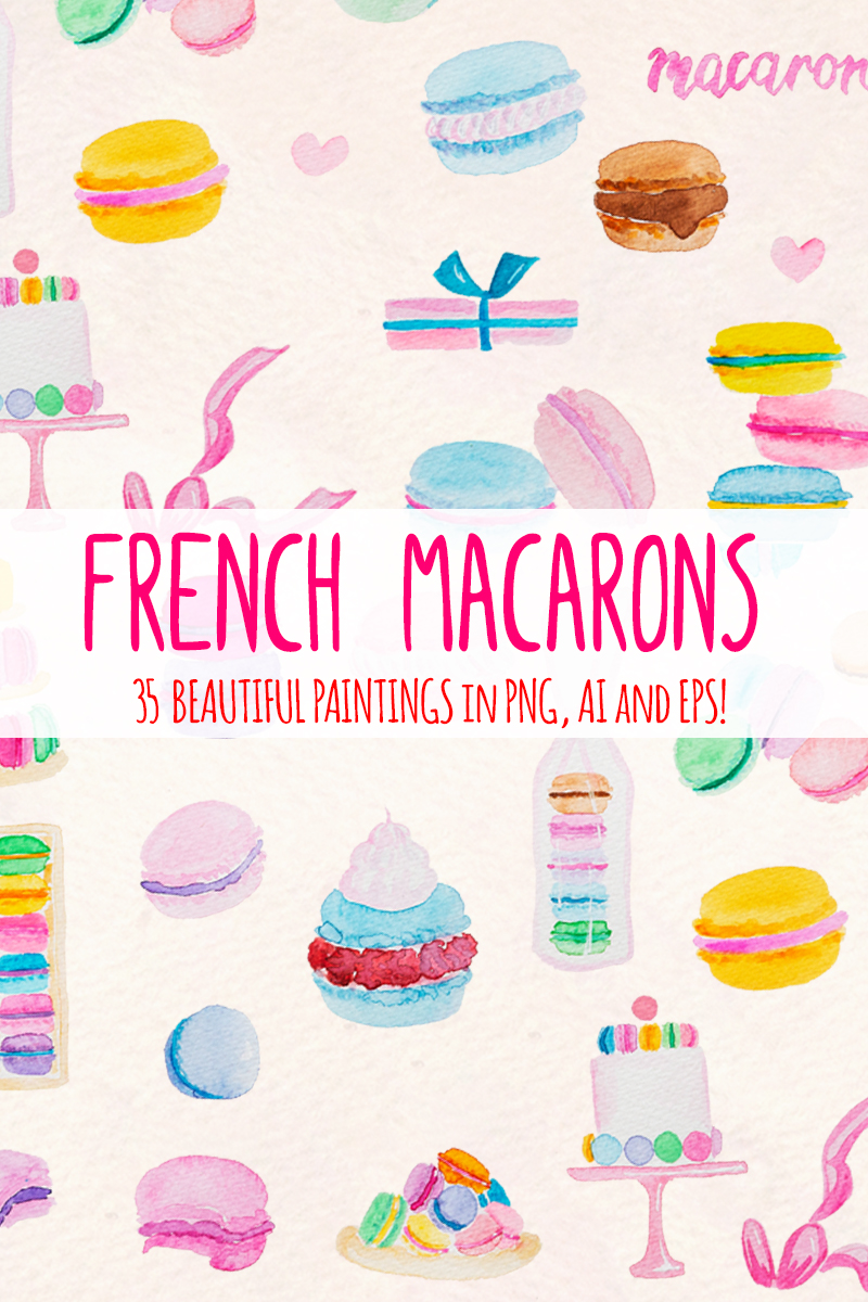 35 Pretty French Macarons - Illustration