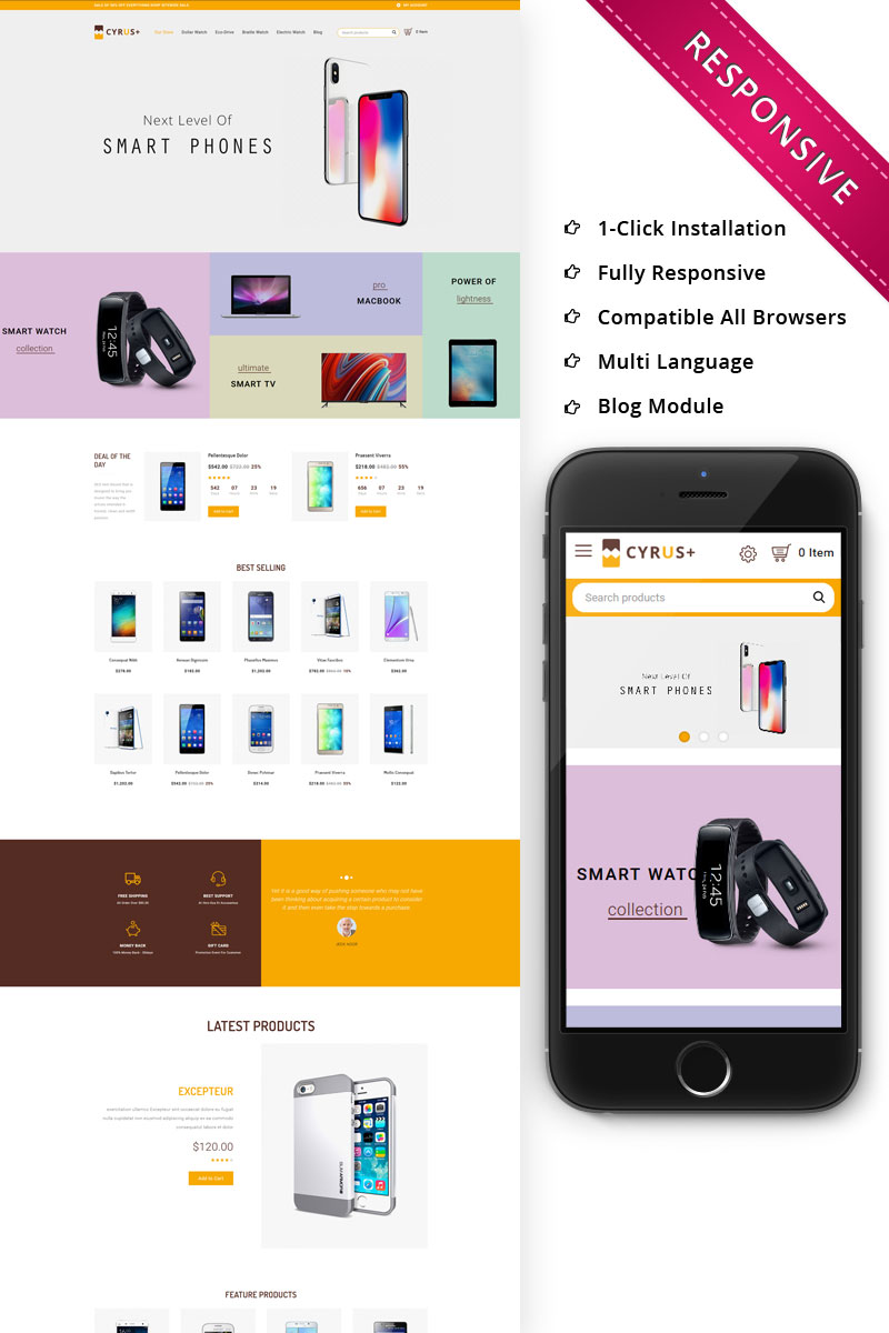 Cyrus - The Electronic Store Responsive OpenCart Template