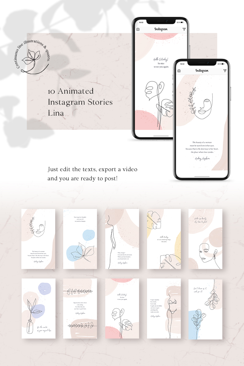 ANIMATED Instagram Stories – Lina Social Media Template
