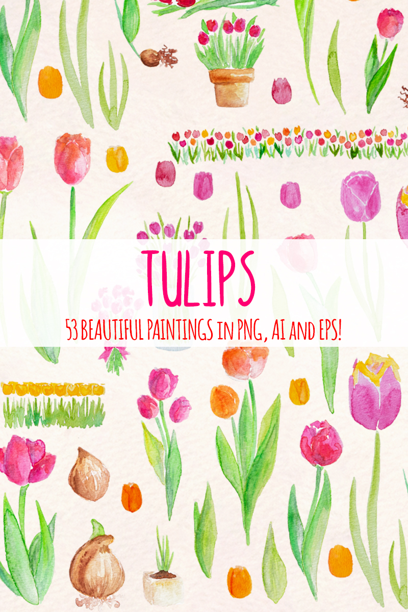 53 Happy Tulip Fields - Illustration