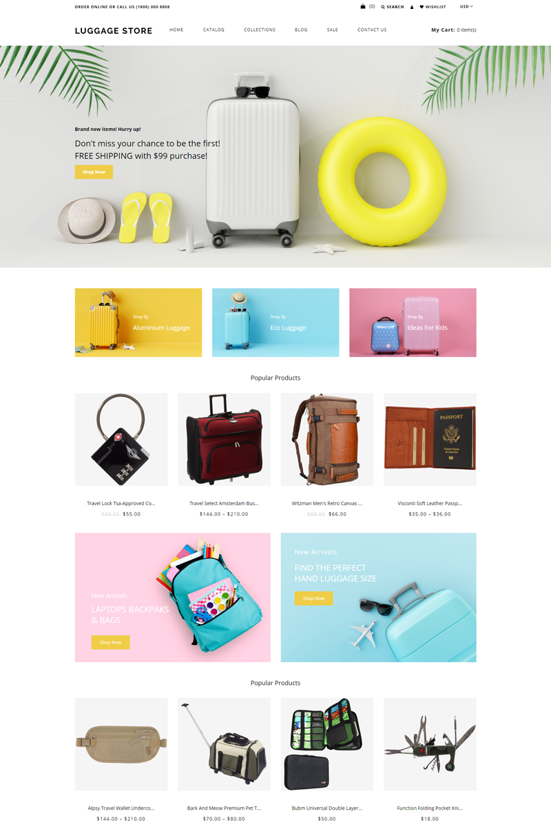 Luggage store - Travel Store eCommerce Modern Shopify Theme