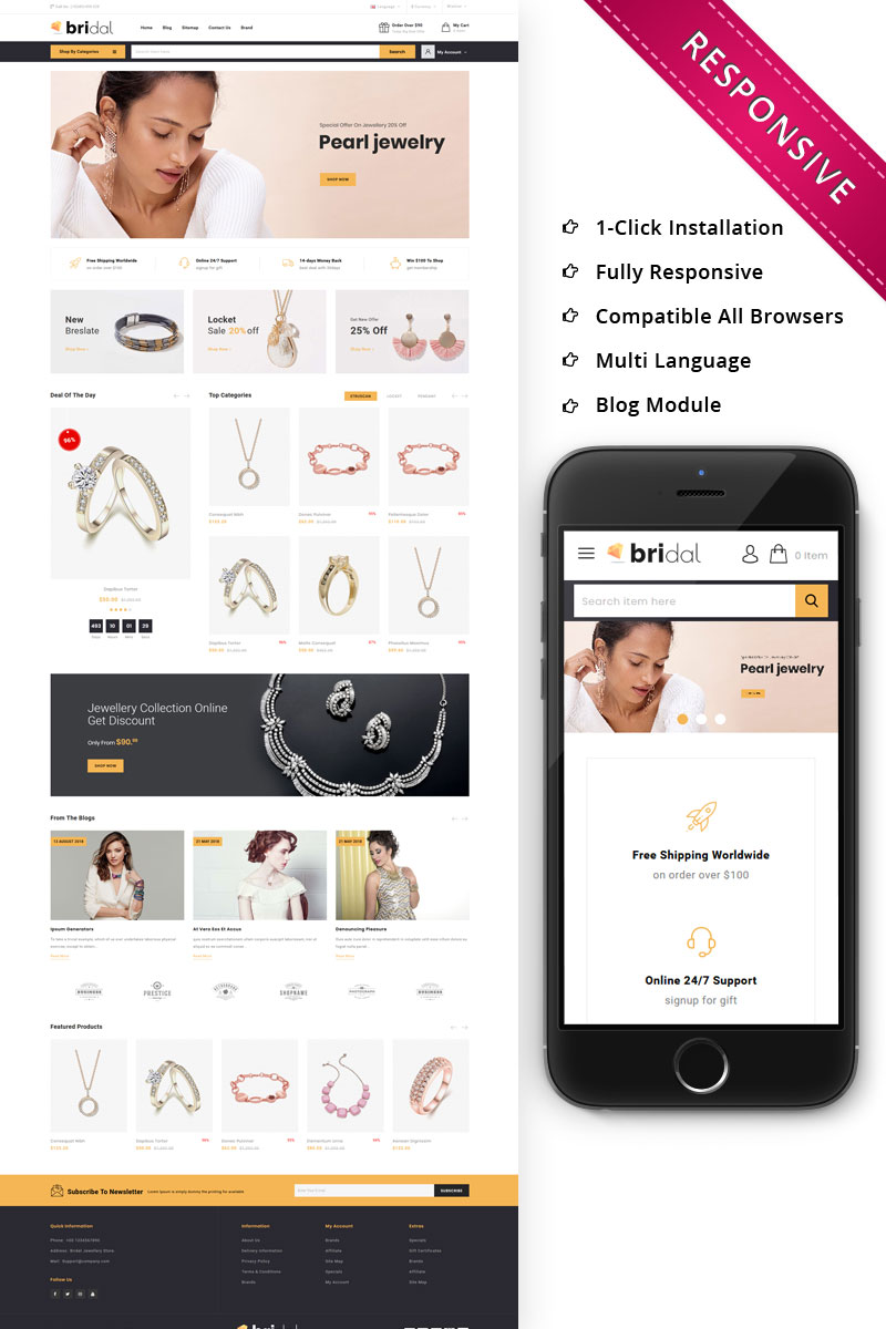 Bridal - The Jewellery Store Responsive OpenCart Template