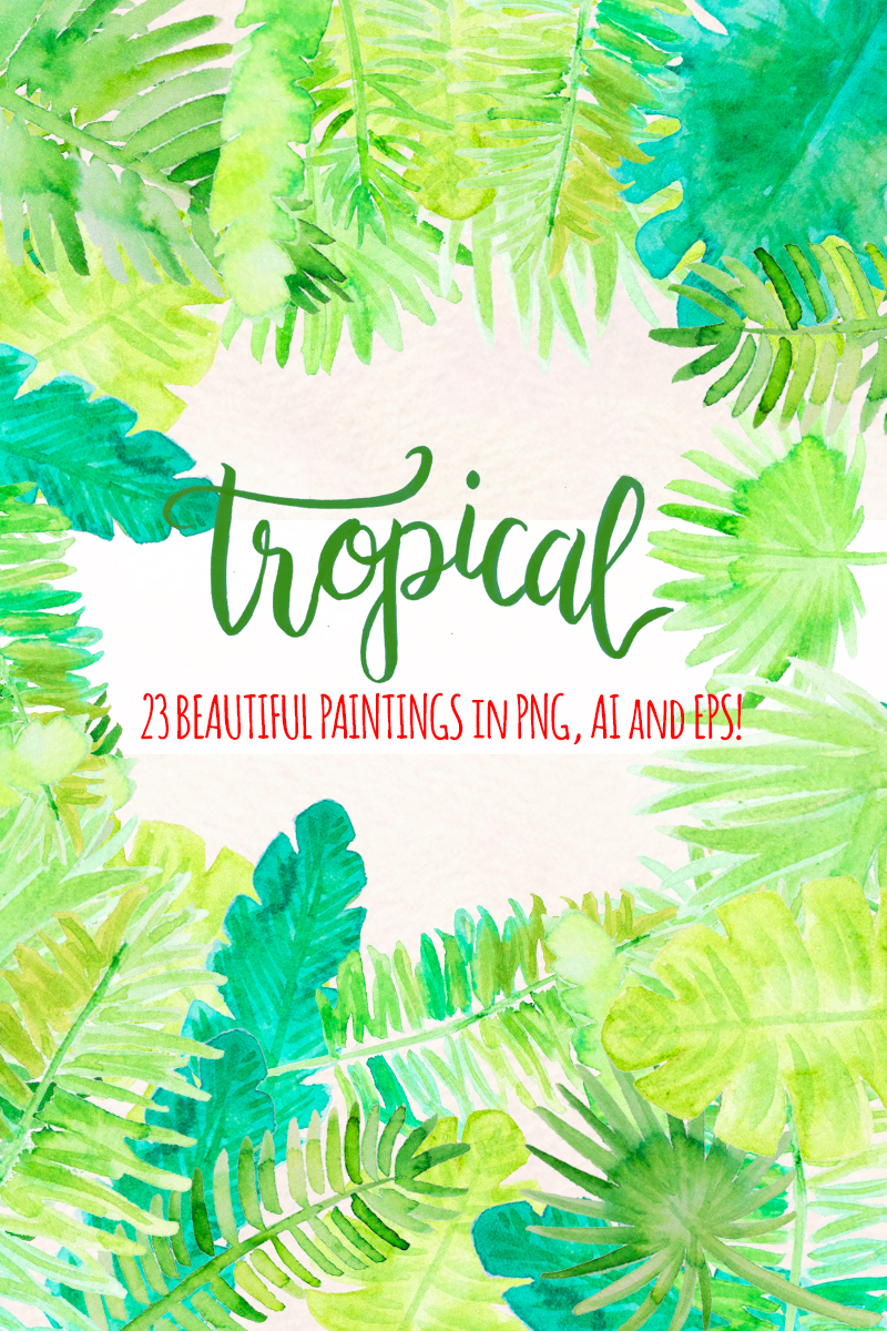 23 Tropical Palm Leaf - Illustration