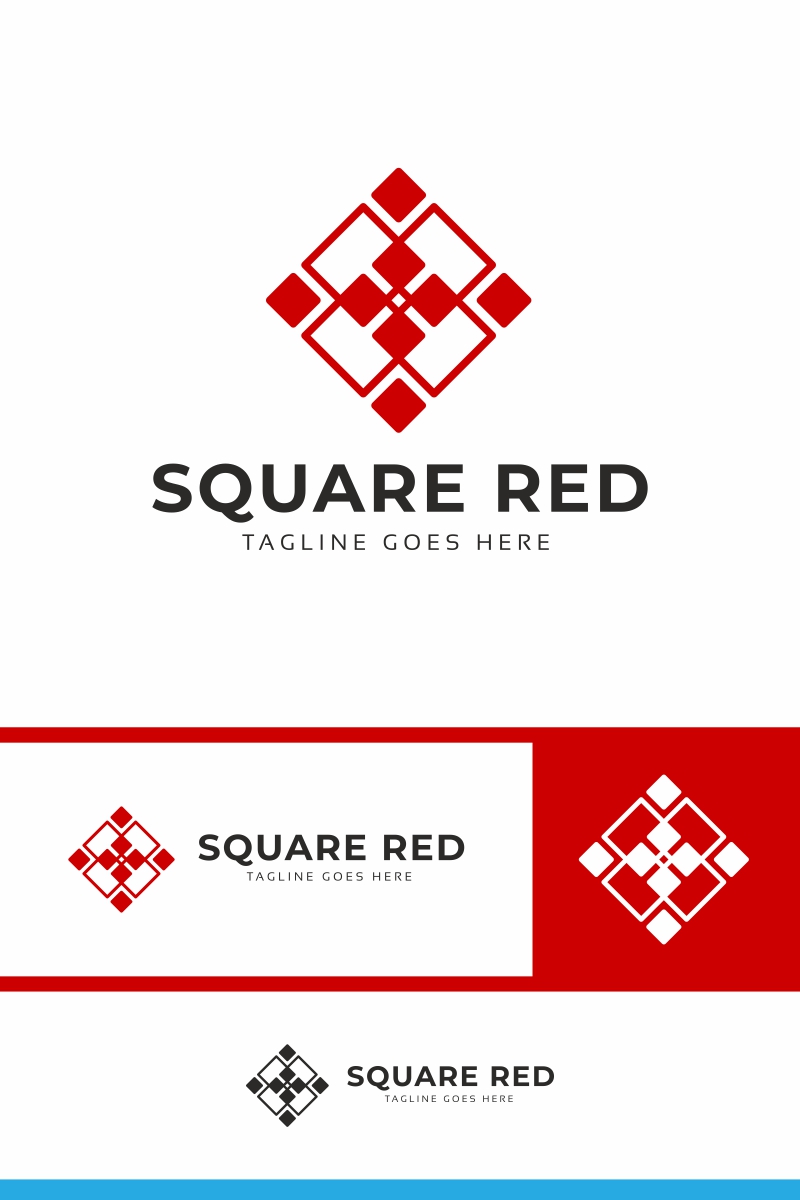 Square Red Logo Template