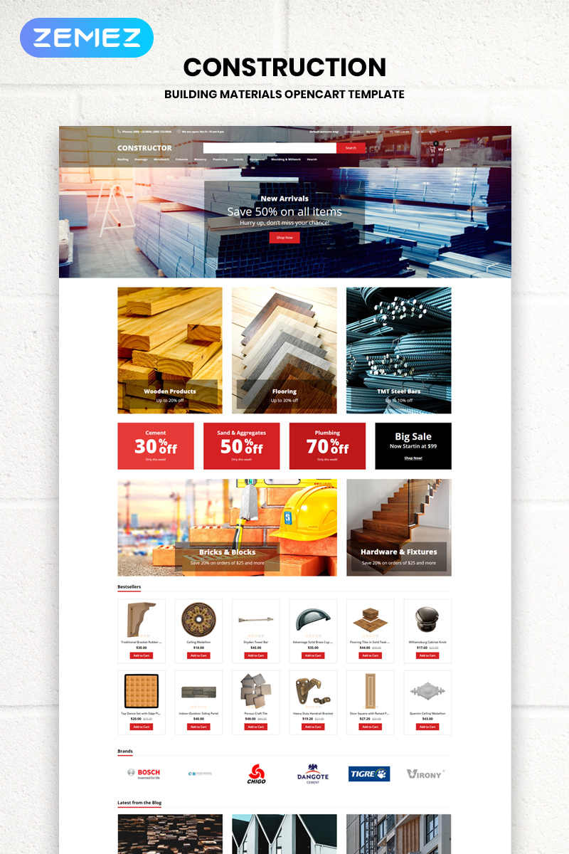 Constructor - Building Materials Creative OpenCart Template
