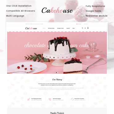 Coffee Bakery OpenCart Templates 79576