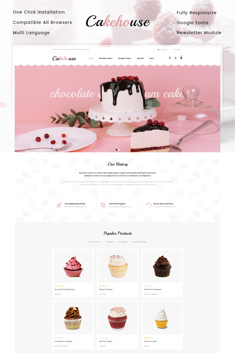 Cakehouse - Cake Store OpenCart Responsive Template