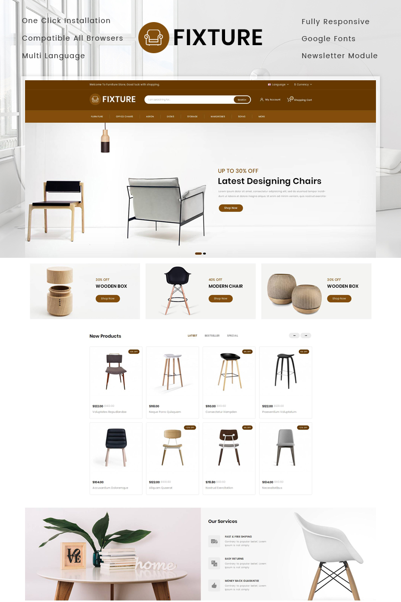 Fixture - Online Furniture Store OpenCart Template
