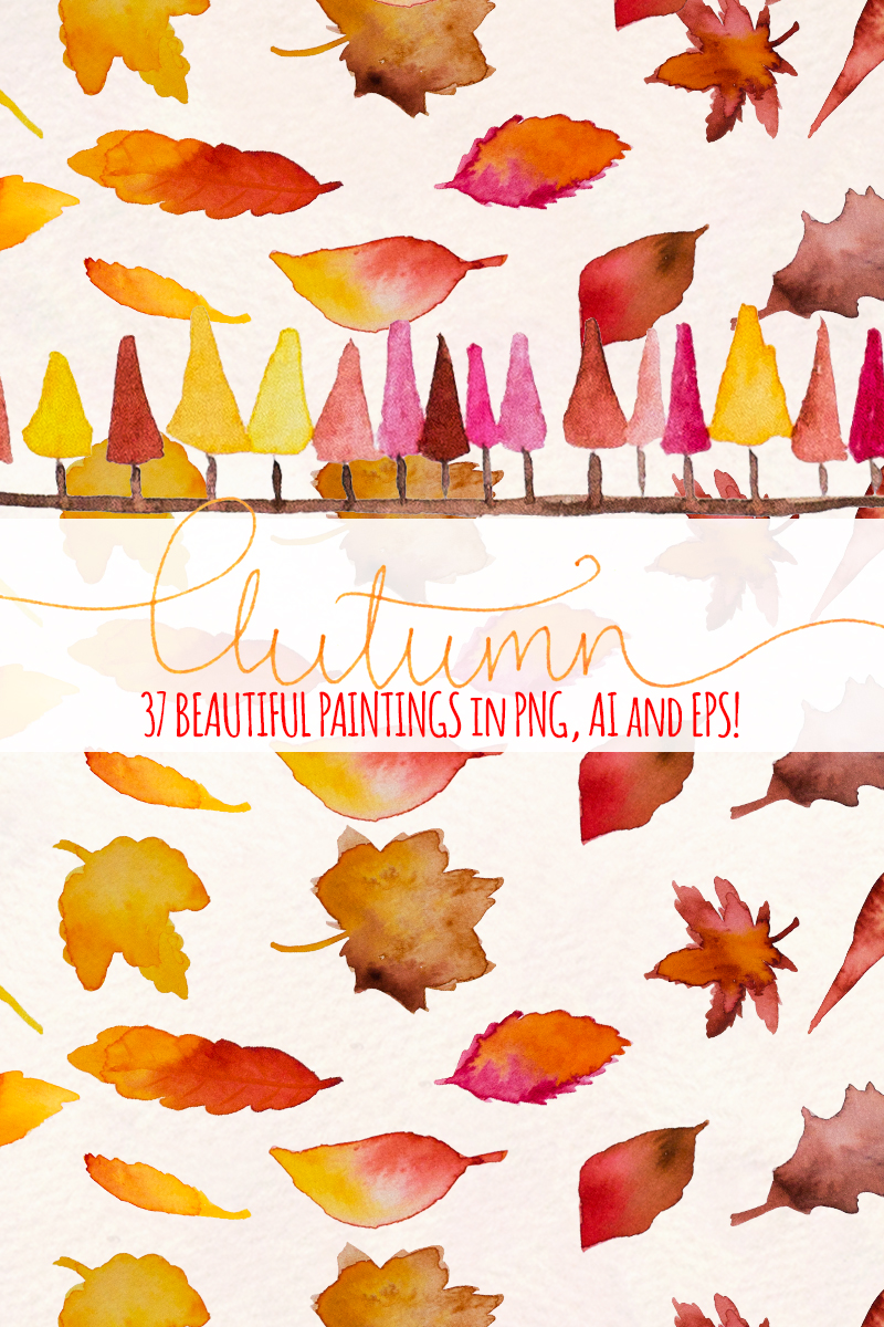37 Autumn Seasonal Watercolor - Illustration
