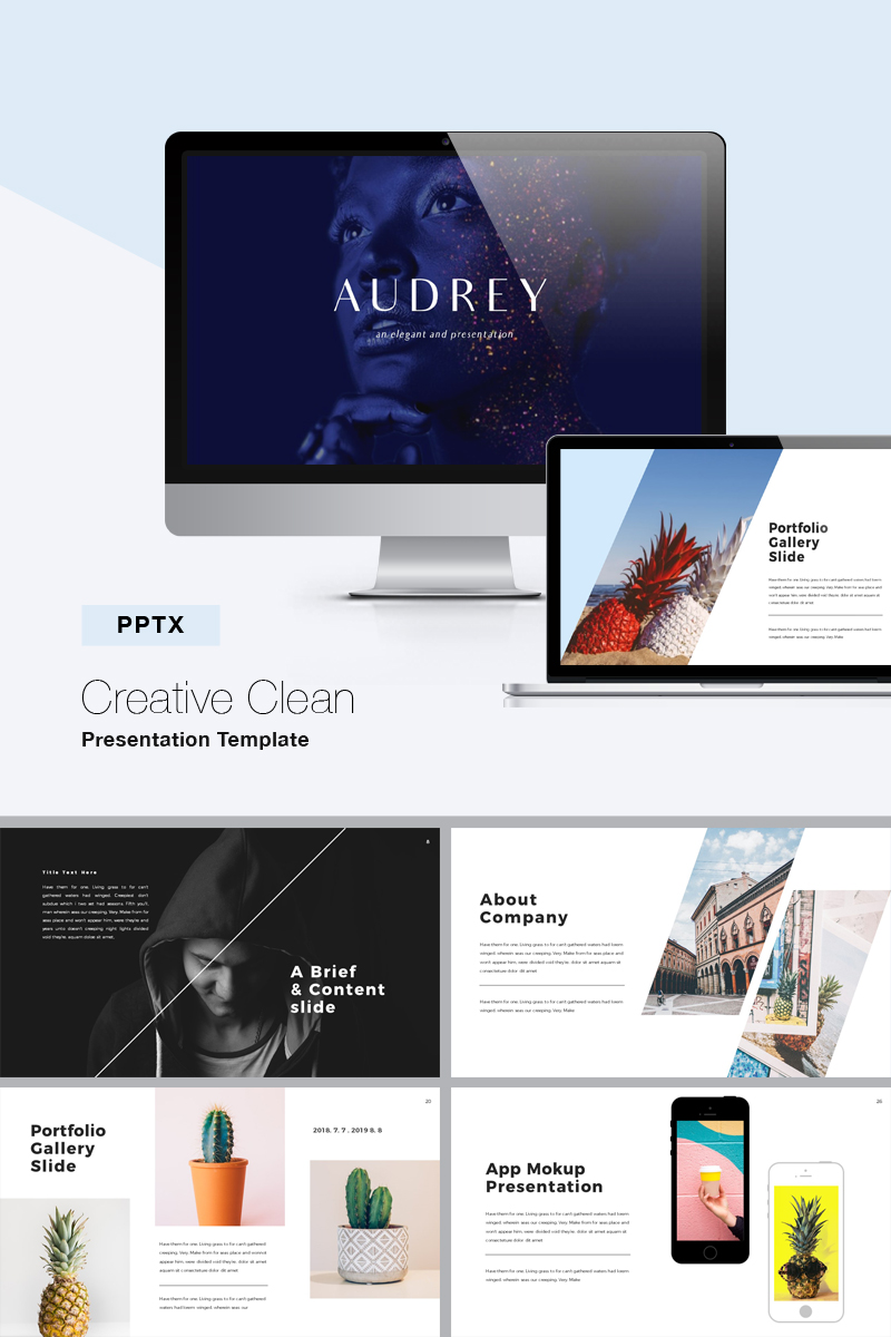 Audrey Creative & Clean PowerPoint template