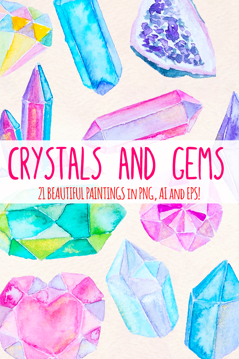 21 Crystals and Gems - Illustration