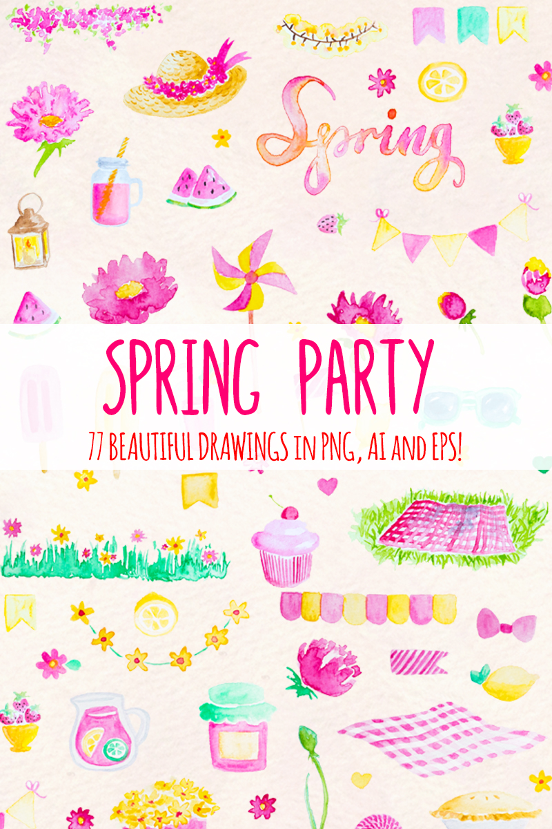 77 Spring Party Pink Lemonade - Illustration
