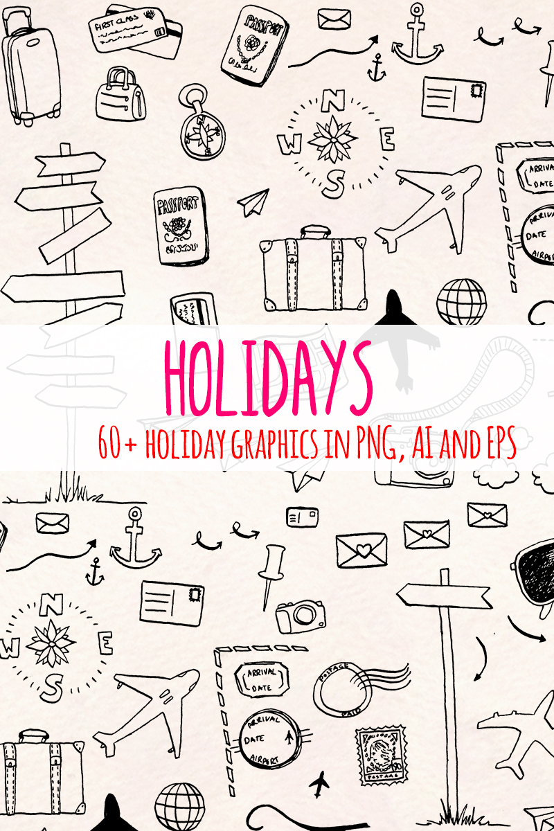 64 Holiday and Travel Themed - Illustration